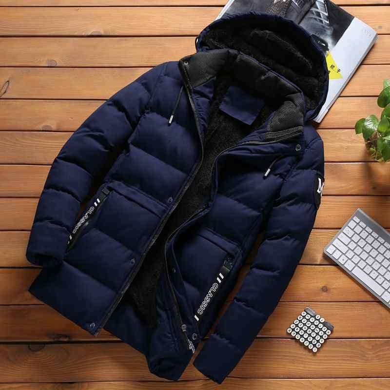 Winter Jackets For Men With Hood Thicken Fleece Lined Warm Hooded Coat Men Fashion Clothing Outwear Clothes Mens Jackets